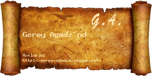 Gerey Agmánd névjegykártya
